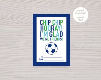 Class Valentines, Classroom Valentines, Friends Valentine, Digital Download, Valentines Day Card, Soccer Valentines