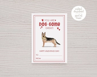 Classroom Valentines, Dog Valentines, German Shepherd, Valentines Day