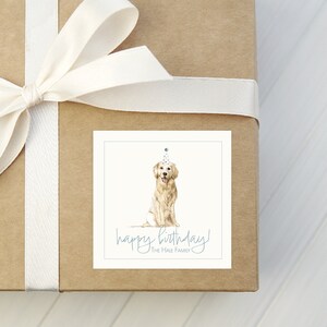 Personalized Birthday Gift Tags, Golden Retriever, Birthday Gift ...