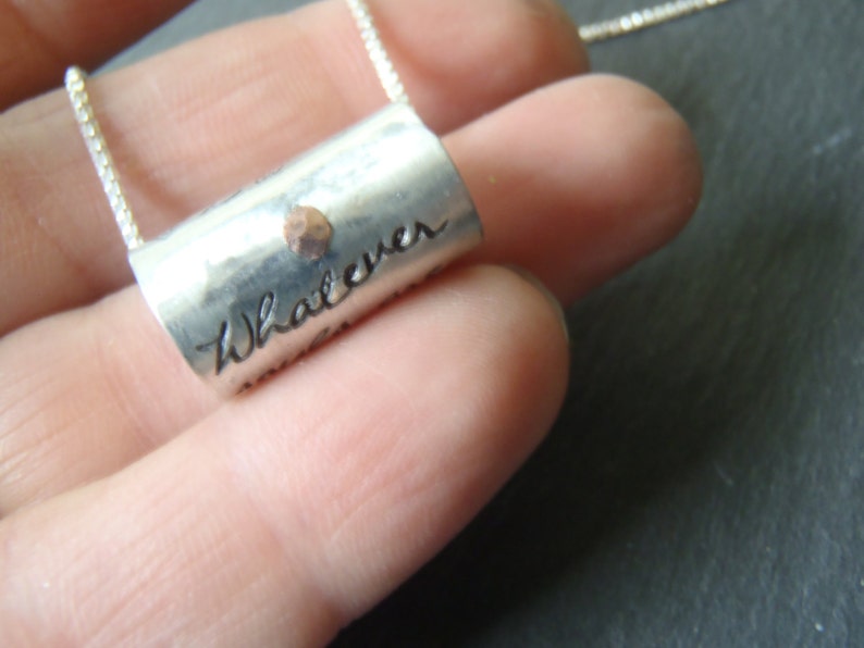 sterling silver custom hand stamped inspirational necklace personalized gifts for women custom necklace motivational jewelry