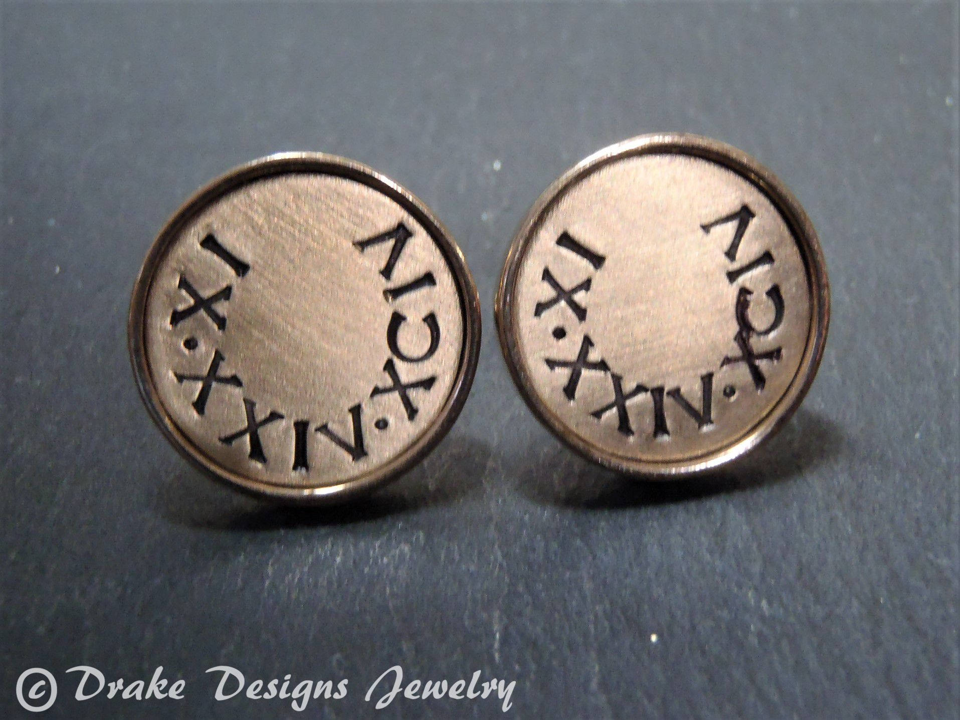 anniversary gifts for men personalized Roman numeral bronze cufflinks…
