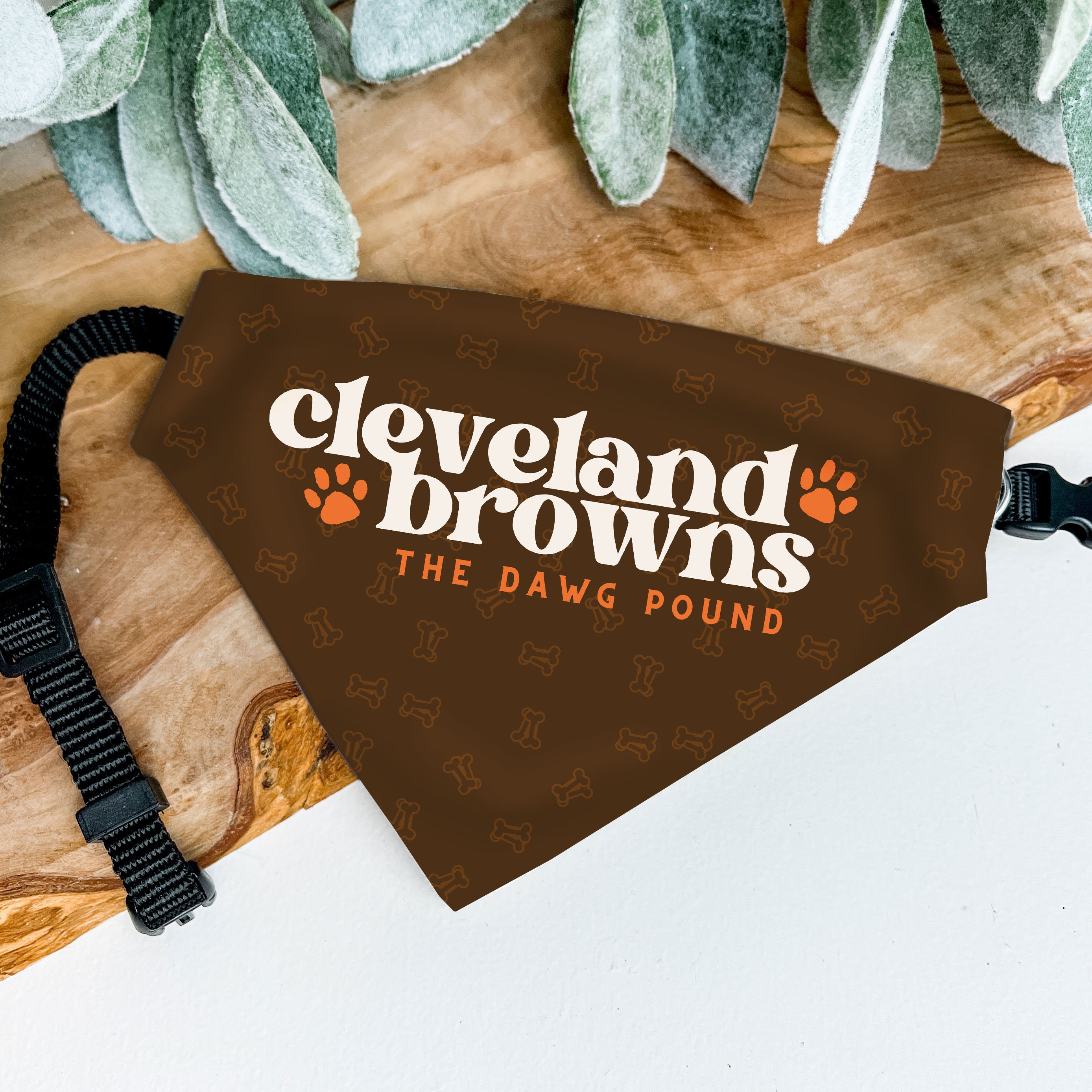 Cleveland Browns Football Dawg Pound Pet Bandana Collar Cleveland Sports Apparel Pet Accessories Browns Bandana Etsy