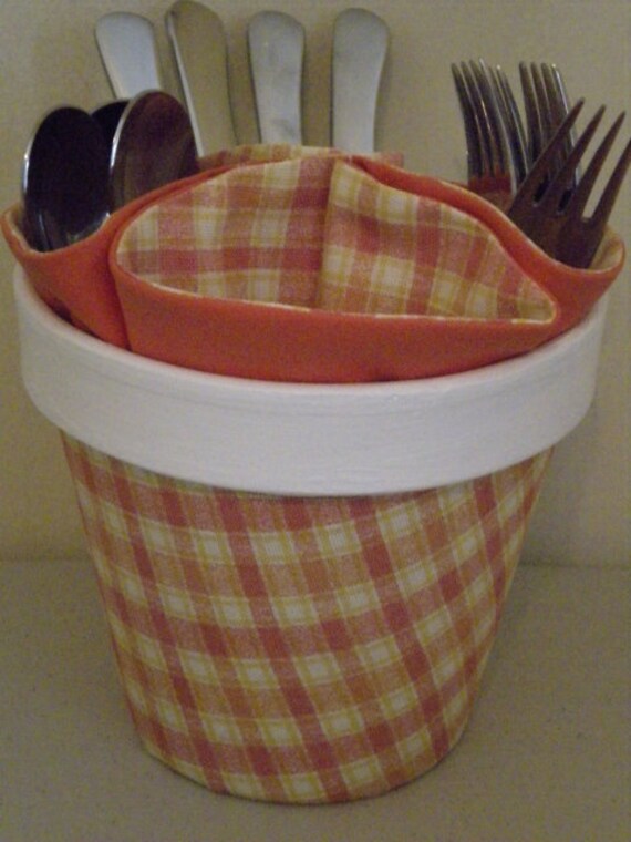 Items similar to SUMMER PICNIC POT, Cutlery Holder, Housewarming, New