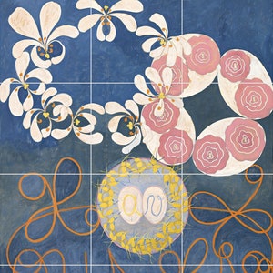 Hilma af Klint Childhood - Tile Mural/Mosaic -Hilma af Klint print - Kitchen Backsplash Tiles, Decorative Tiles, Abstract art,Bathroom Tiles