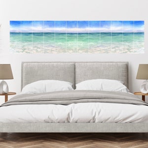 Tile Mural/Mosaic Ceramic Panel of Watercolor Ocean Waves- Sea Mural - Ocean Waves Wall Mural - Wall Art -Tile Mural - Ocean Waves print