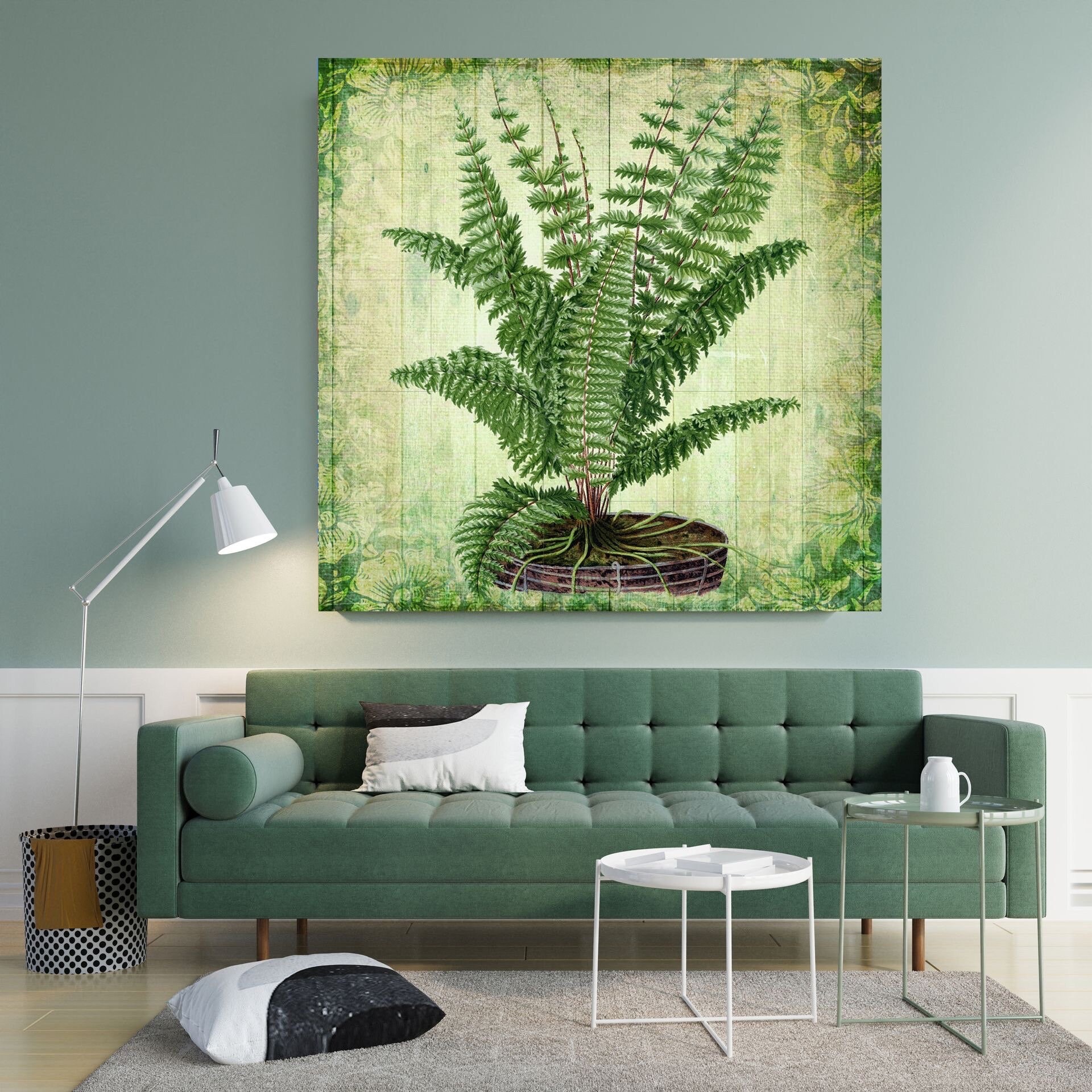 シダのタイル壁画：植物モザイクセラミック壁アート - Etsy 日本