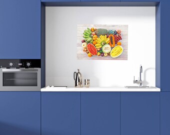 Décoration murale en carreaux de fruits peinte à la main, art italien, dosseret de cuisine - Canada