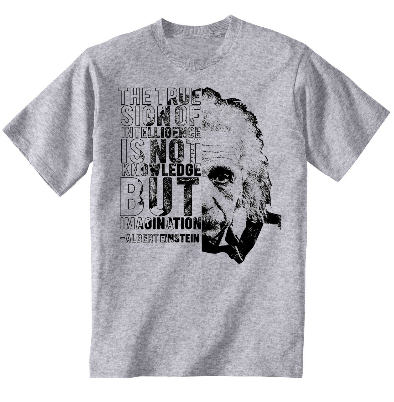 Image of Albert Einstein - Imagination Man New Cotton Grey T-Shirt