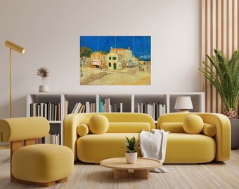 ゴッホ「黄色い家」タイル壁画：田園風景の陶器モザイクパネル - Etsy 日本