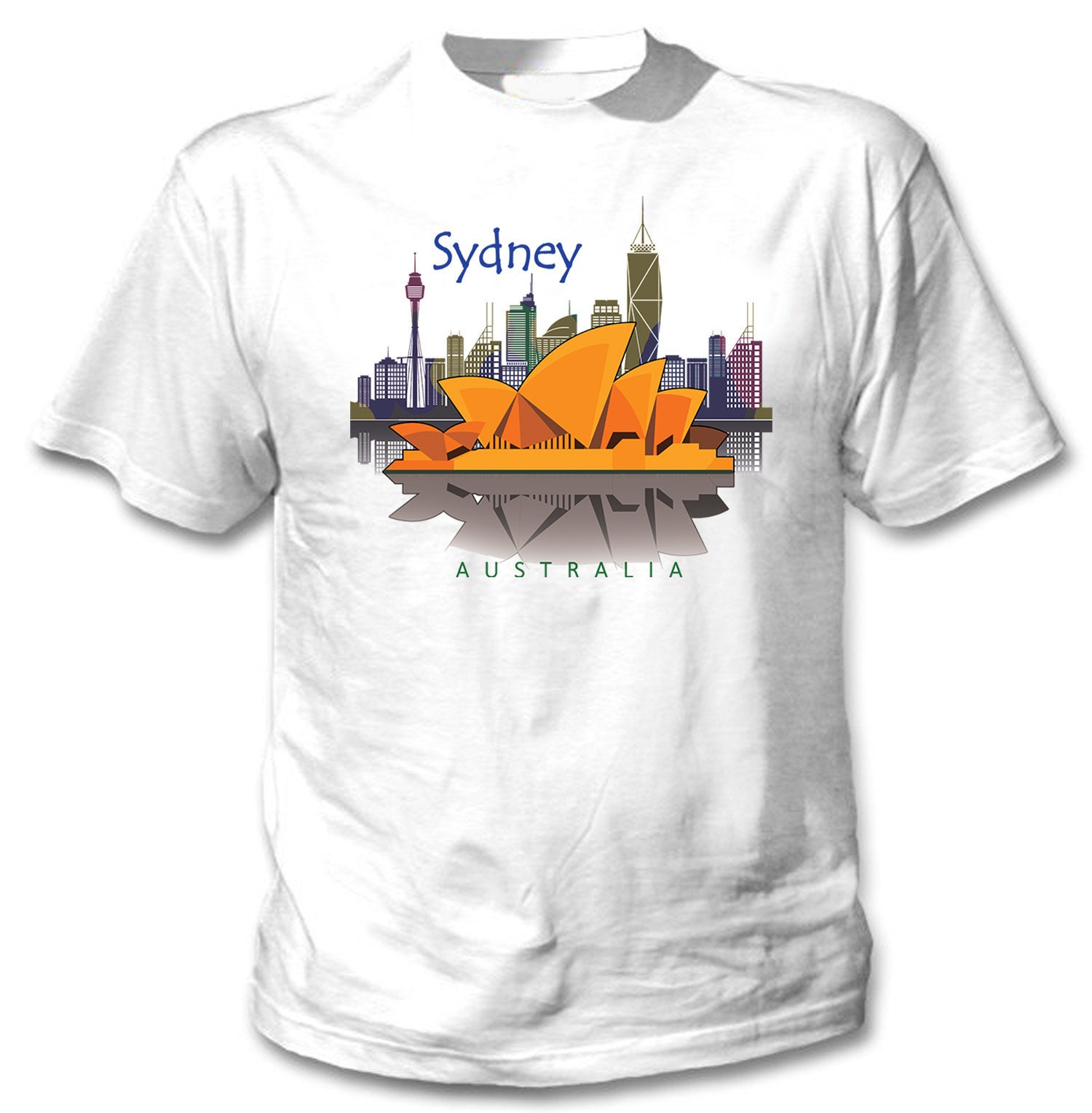 Image of Australia Sydney City - Man New Cotton White T-Shirt