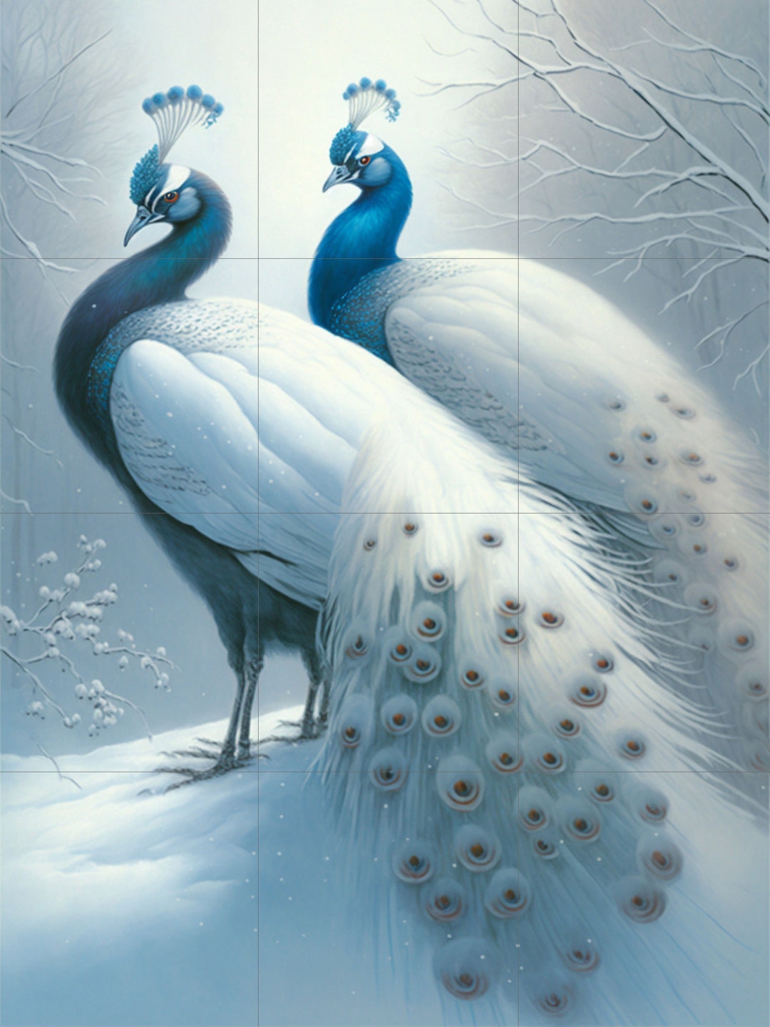 Tile Mural/mosaic Ceramic Panel of Peacock Bird Wall Art Home Decor