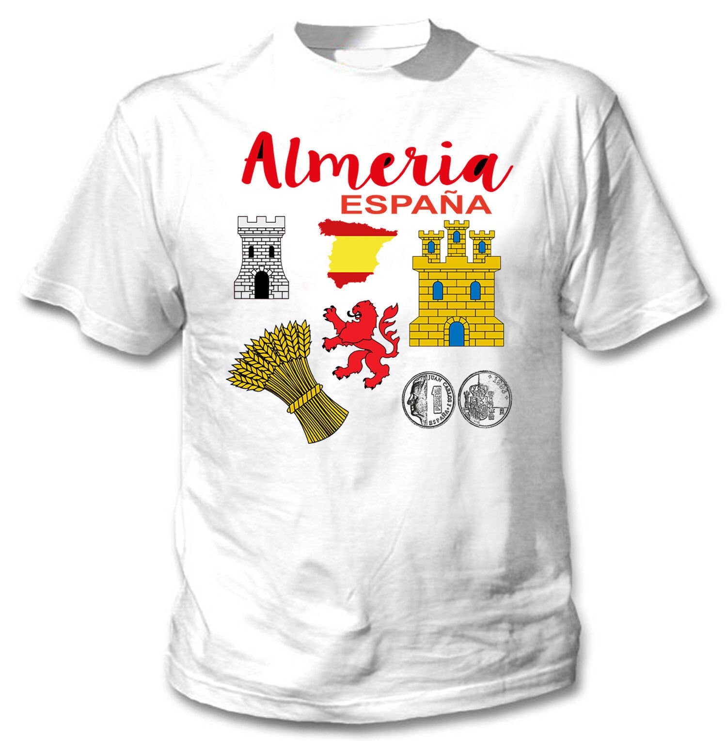 Image of Almeria Spain - Man New Cotton White T-Shirt