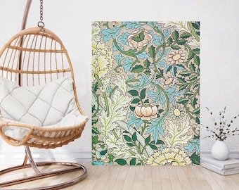 Art Nouveau Flower Tile Mural: Botanical Ceramic Mosaic