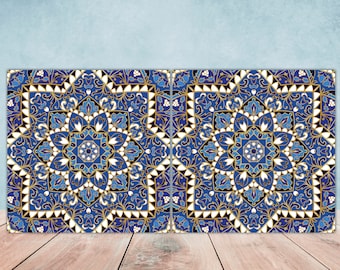 Moroccan Ceramic Tiles - Set of 2 Moroccan Wall Decor Tiles - Kitchen Backsplash Tiles, Table Decorative Tiles, Bathroom Tiles, Coaster