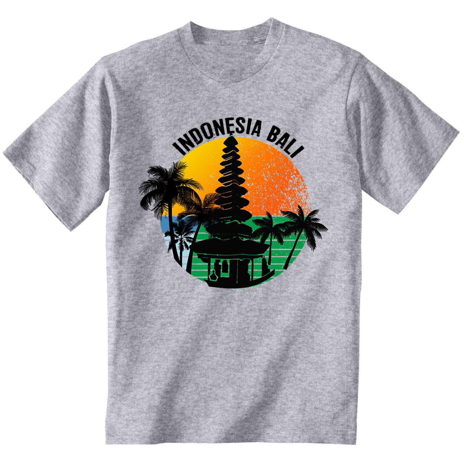 Image of Bali Indonesian 3 - Man New Cotton Grey T-Shirt