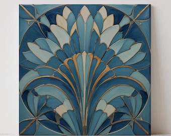 Art Deco Ceramic Tile: Geometric Wall Decor, Kitchen Backsplash