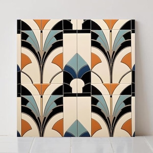 Art Deco Keramikfliese Retro geometrisches Muster Drucken