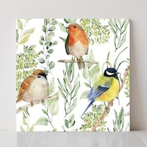 Bird Tile: Botanical Bathroom Ceramic Wall Art Elegant Kitchen Backsplash Decor
