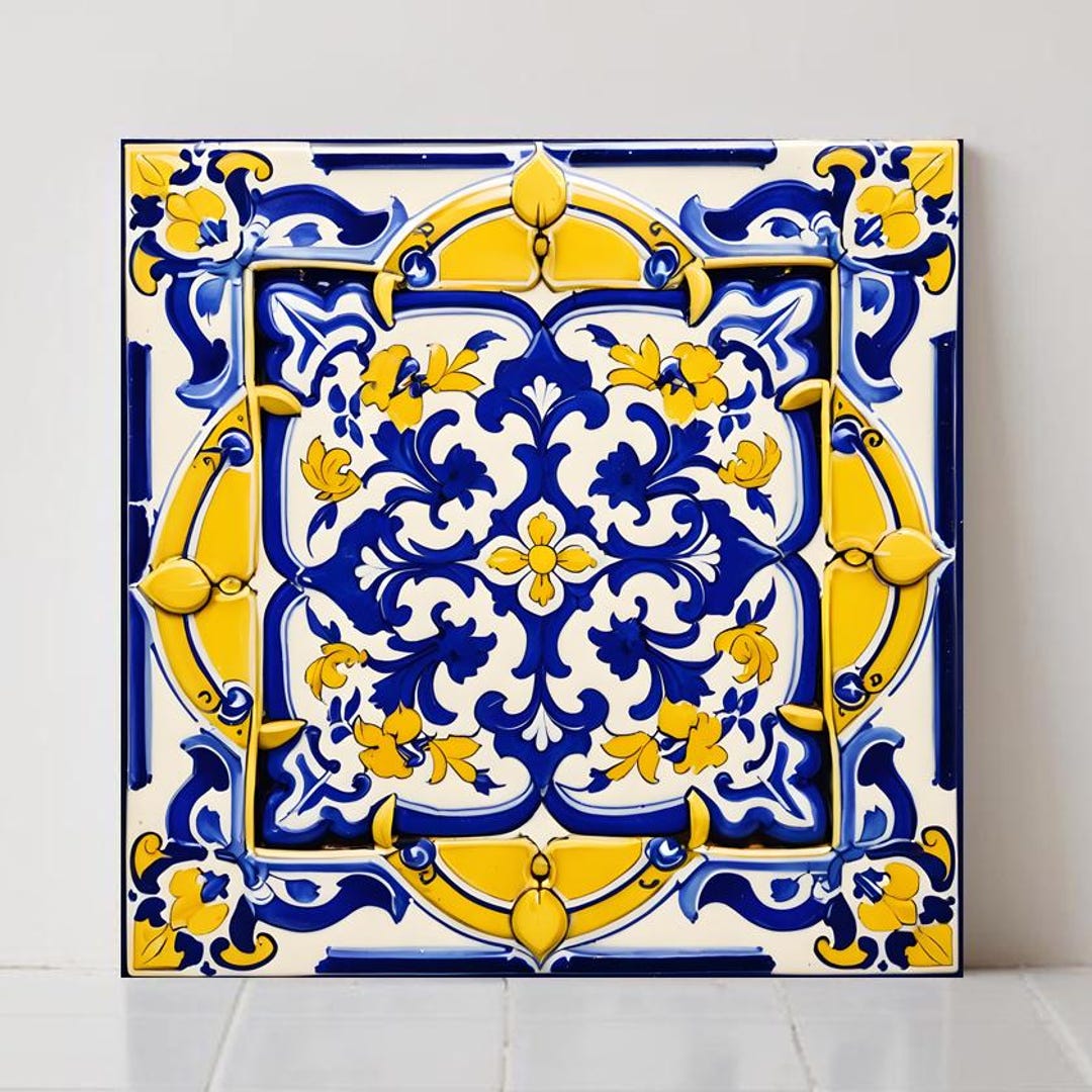 Portuguese Azulejo Tile Set: Mediterranean Kitchen Backsplash Bath Home ...