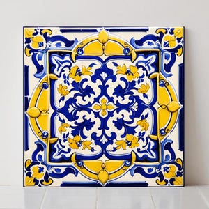 Azulejos portugueses: revestimiento para salpicaduras de cocina mediterránea, baño, decoración del hogar, arte de pared de cerámica.