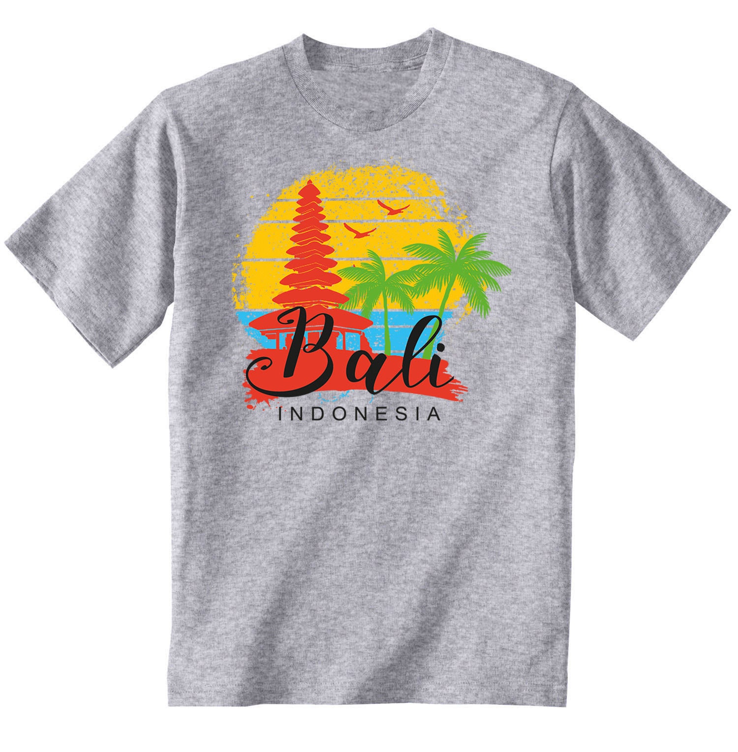 Image of Bali Indonesian - Man New Cotton Grey T-Shirt