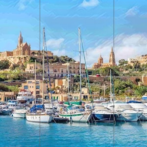 Tile Mural/Mosaic Ceramic Panel of Gozo Malta - Malta wall print - Gozo wall print - Tile Mural - Gloss Tiles - Tile Mosaic - Ceramic tiles