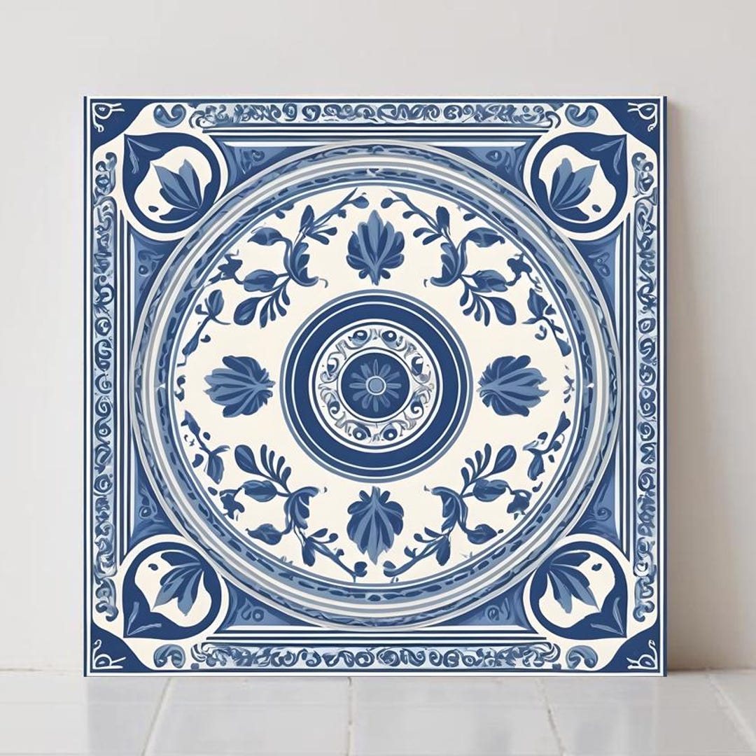 Set of 2 Handmade Greek Ceramic Tiles: Mediterranean Decor - Etsy