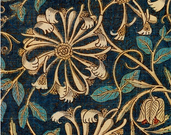 Tile Mural/Mosaic Ceramic Panel of Honeysuckle  - William Morris Pattern - Flower Mural - Botanical Print - Tile Mural Mosaic - Floral Art