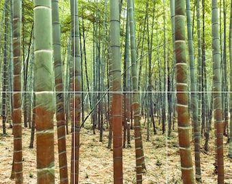 Bamboo Forest Tile Mural: Japanese Landscape Ceramic Panel - Etsy