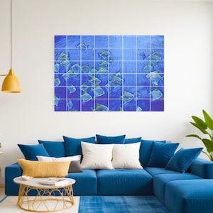 Tile Mural/Mosaic Ceramic Panel of an Ocean Fish Underwater World  - Fish Wall Print - Fish Mural Print - Home Decor - Tile Mosaic