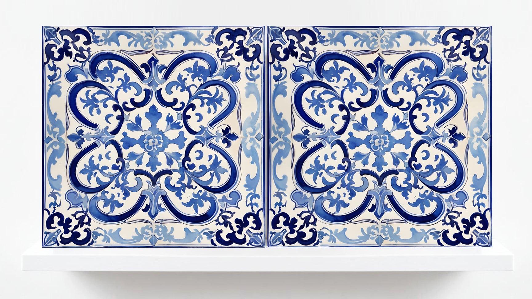 Portuguese Azulejo Tile Set: Mediterranean Ceramic Wall Decor - Etsy