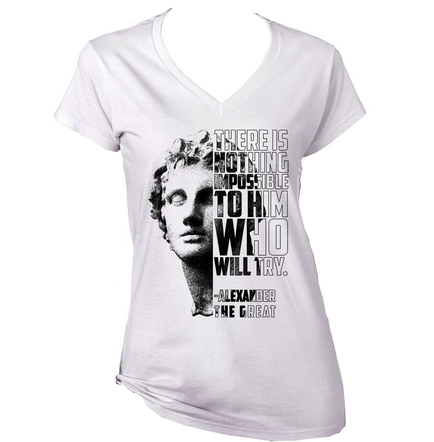 Image of Alexander The Great - Nothing Impossible New Cotton White Lady T Shir