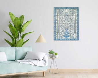 Arabic Tile Mural: Islamic Art Ceramic Panel, Arabesque Decor