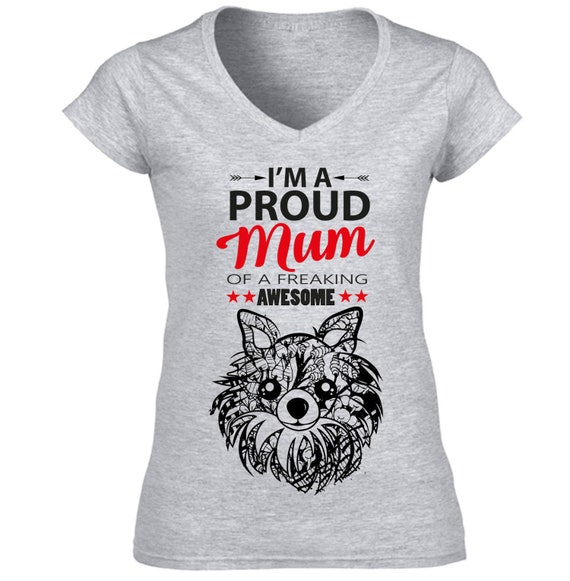 teesquare1st Womens Chihuahua Grey T-Shirt