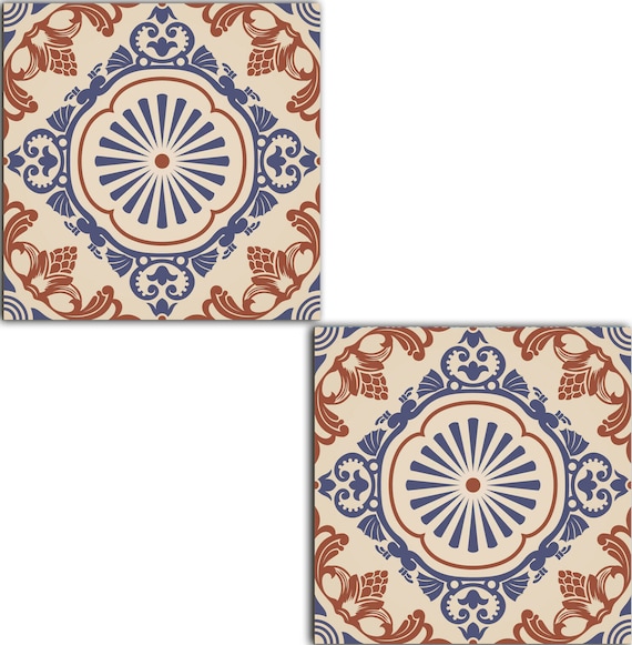 Spanish tile set of two b 6x6 inches decorative ceramic tiles