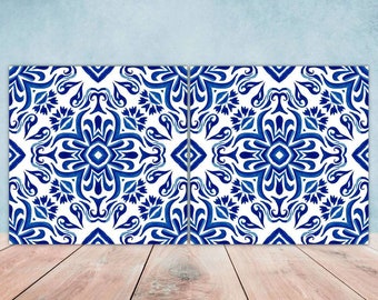 Set of 2 Handmade Moroccan Ceramic Tiles: Wall Decor, Backsplash