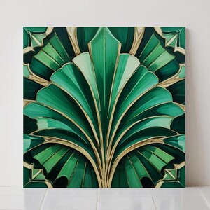 Art-Deco-Keramikfliese - 2er-Set Geometrische Retro-Wanddekoration