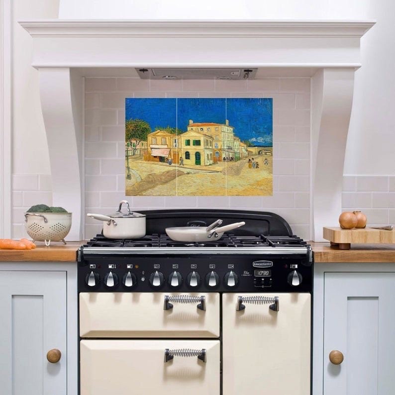 ゴッホ「黄色い家」タイル壁画：田園風景の陶器モザイクパネル - Etsy 日本