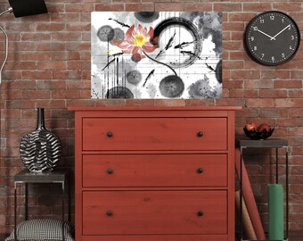 Japanese Koi Fish Tile Mural: Lotus Flower Ceramic Panel Oriental Japan Wall Art
