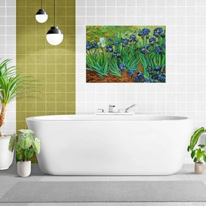 Tile Mural/Mosaic Ceramic Panel of Vincent van Gogh&#39;s Irises - Van Gogh wall print - Tile Mural - Tile Mosaic - Gloss Tiles - Accenti tiles