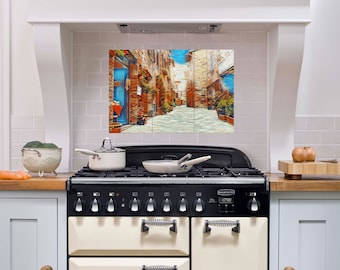 Tuscany Italy Tile Mural: Italian Landscape Ceramic Panel Wall Art