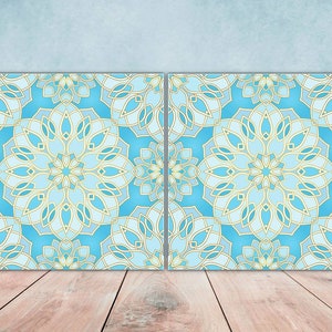 Moroccan Ceramic Tiles - Set of 2 Moroccan Wall Decor Tiles - Kitchen Backsplash Tiles, Table Decorative Tiles, Bathroom Tiles, Coaster