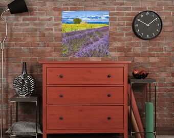 Provence Tile Mural: Lavender Field Ceramic Mosaic Wall Art