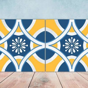 Spanish Ceramic Tiles - Set of 2 Spanish Wall Decor Tiles - Kitchen Backsplash Tiles, Table Decorative Tiles, Bathroom Tiles, Coaster