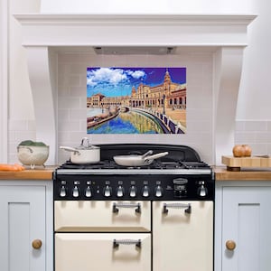 Tile Mural/Mosaic Ceramic Panel of Sevilla City - Sevilla wall print- Sevilla wall art - Spain wall print - Gloss Tiles - Tile Mosaic