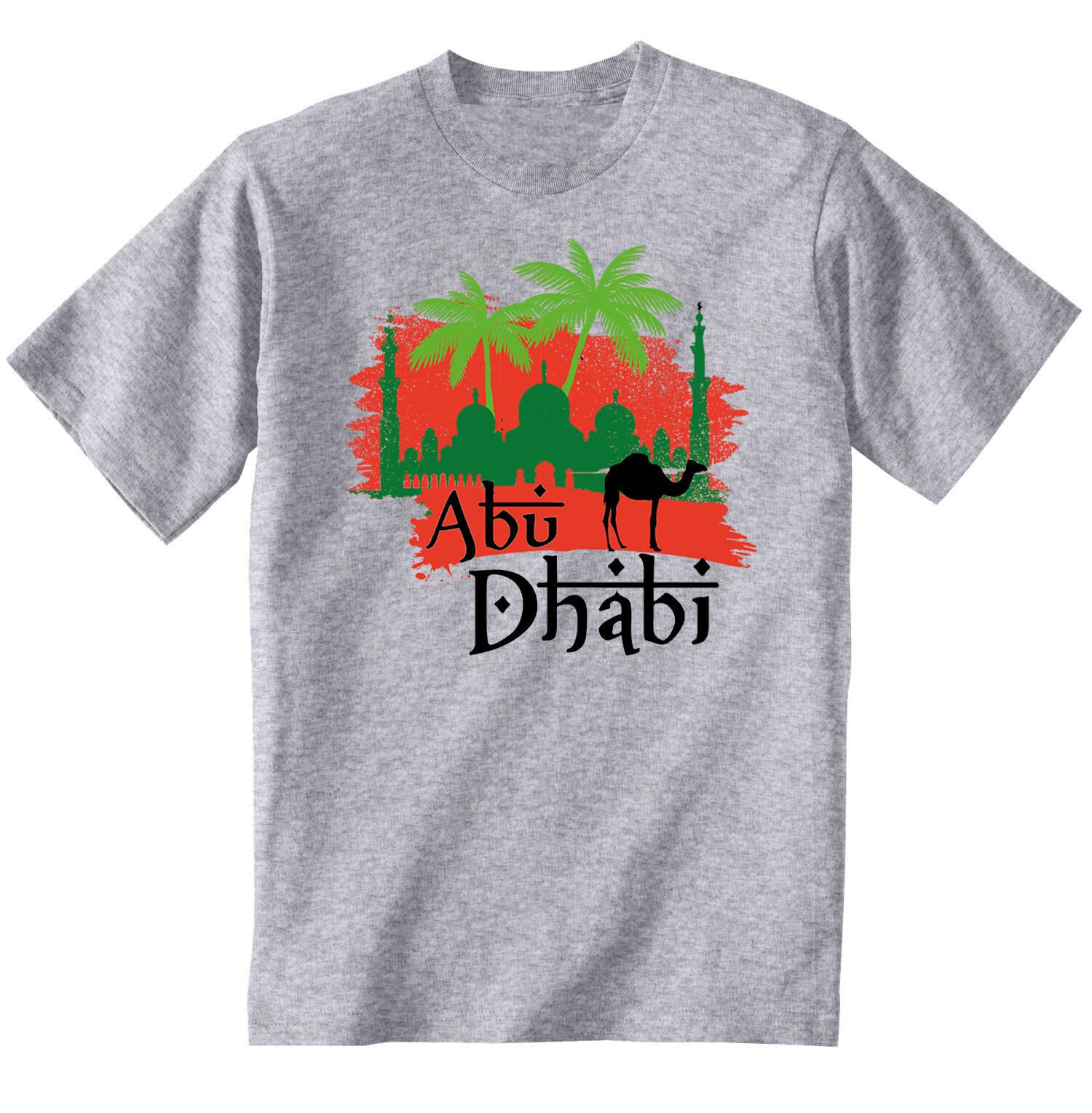 Image of Abu Dhabi United Arab Emirates - Man New Cotton Grey T-Shirt