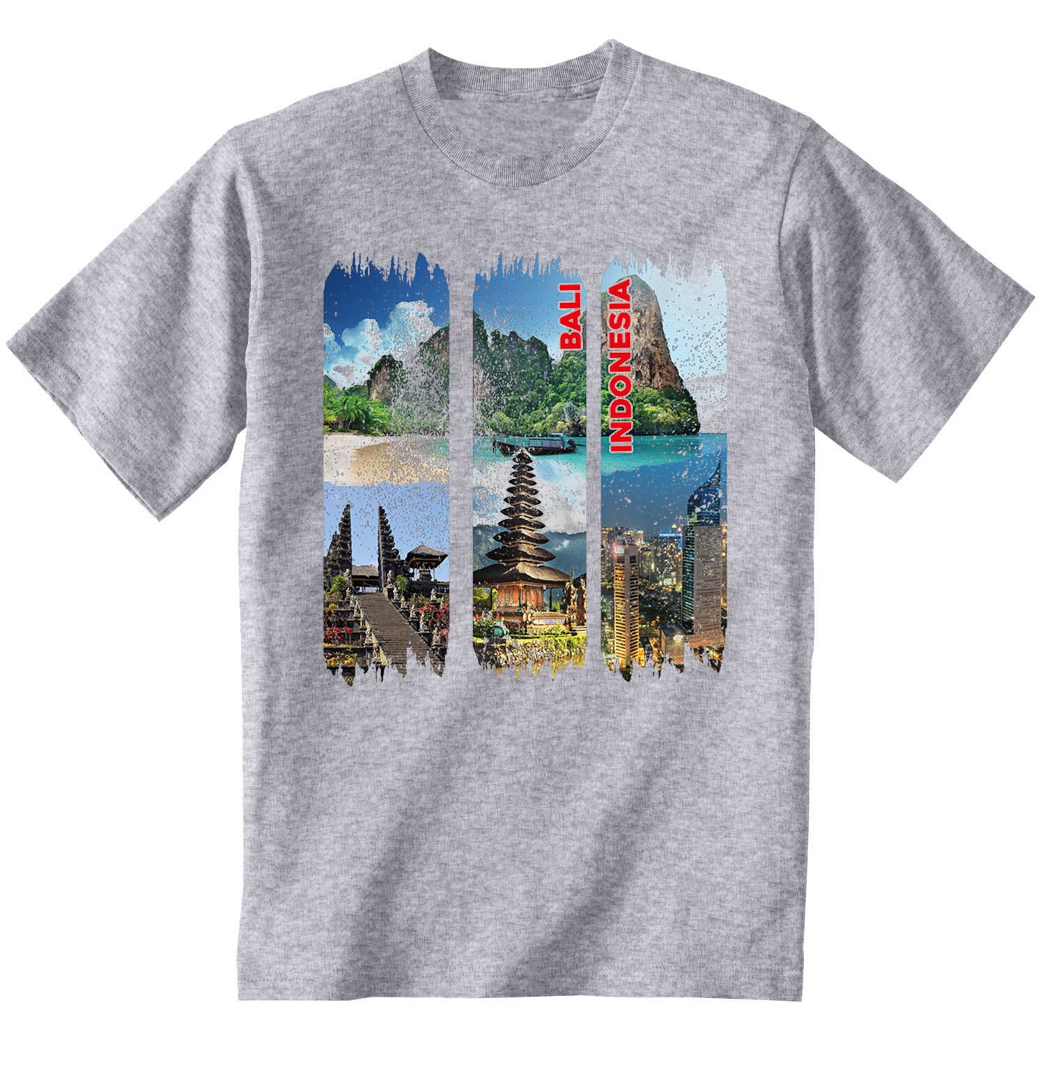 Image of Bali Indonesian 6 - Man New Cotton Grey T-Shirt