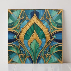 Art Deco Ceramic Tile: Geometric Wall Decor, Retro Bathroom Shower Deco