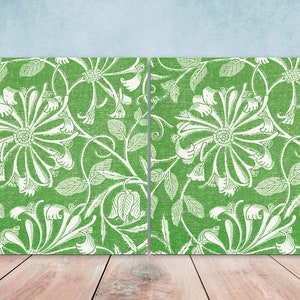 Art Nouveau Flower Ceramic tiles - Set of 2 Art Nouveau Wall Decor Tiles - Kitchen Backsplash Tiles, Table Decorative Tiles, Bathroom Tiles