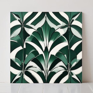 Art Deco Ceramic Tile - Geometric Wall Decor, Kitchen Backsplash